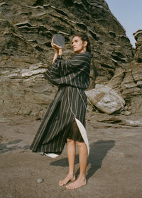 Coal Striped Coat