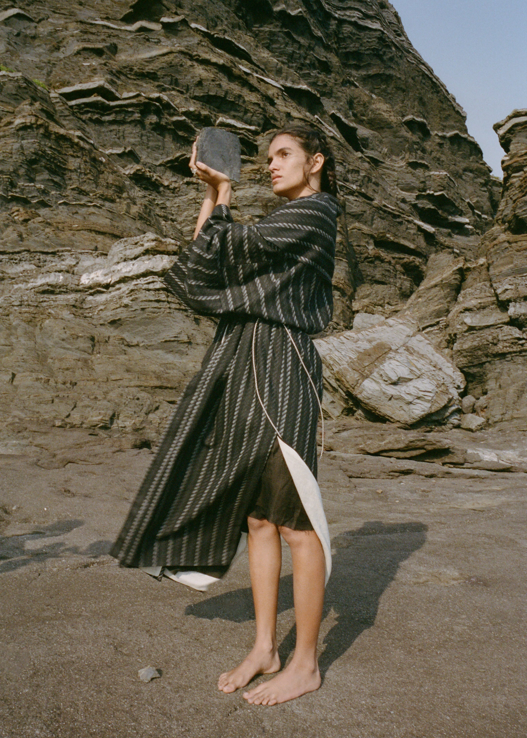Coal Striped Coat