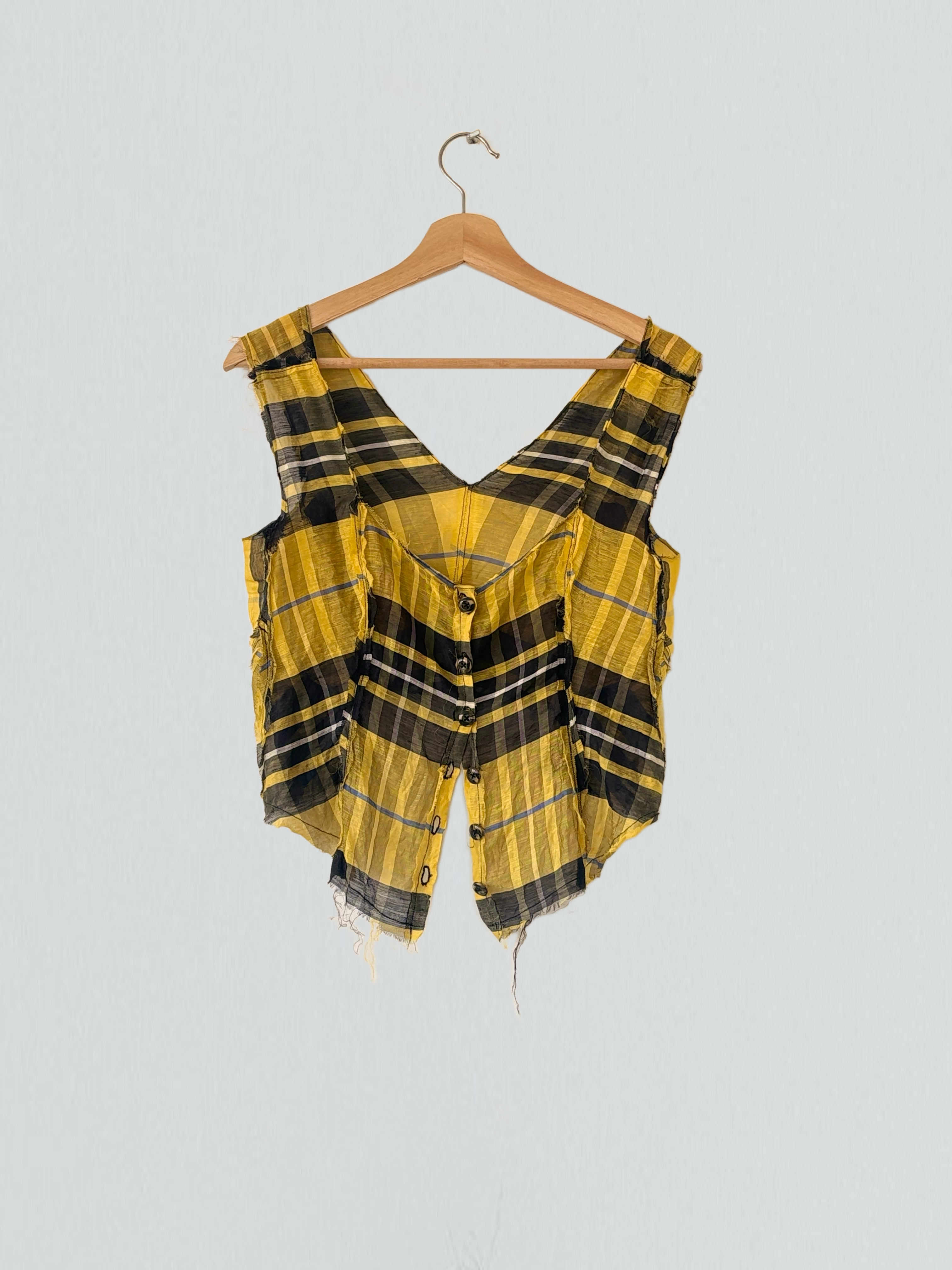 Freba Top in Linen Tartan