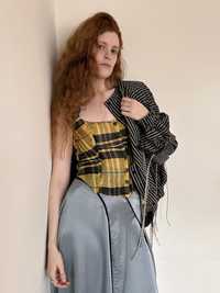Freba Top in Linen Tartan