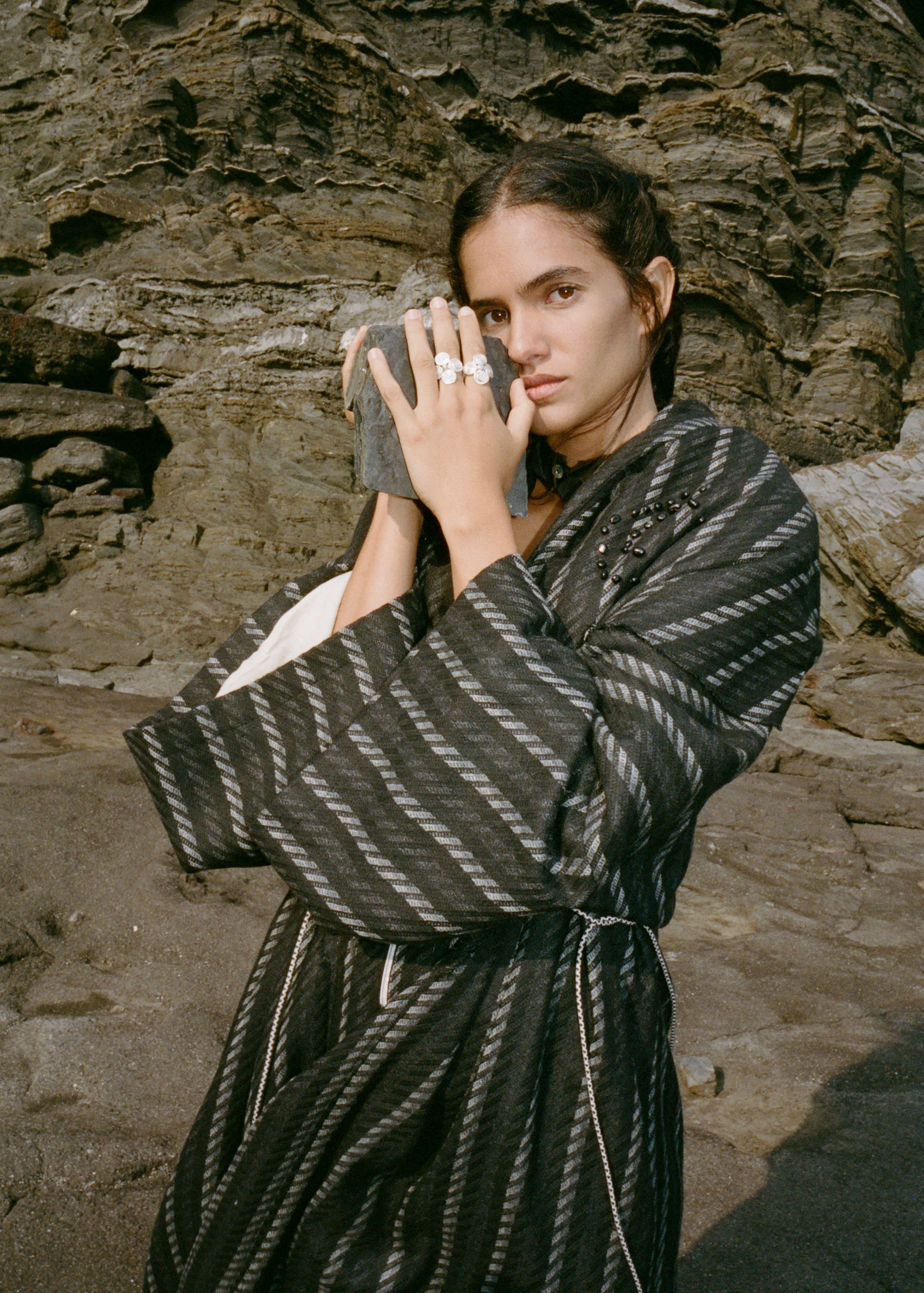 Coal Striped Coat