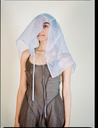 xana silk linen dress brown details