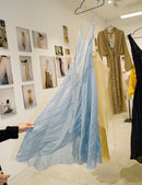 xana silk linen dress silverblue details